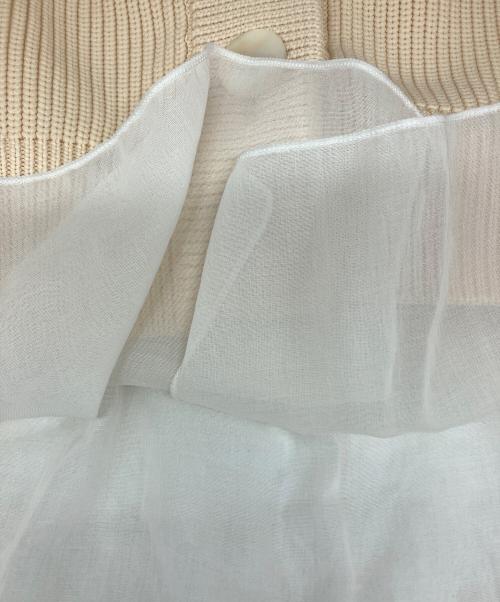 Adam et Rope（アダム エ ロペ）Adam et Rope (アダム エ ロペ) シアーペプラムカーディガン ベージュ サイズ:Ⅿの古着・服飾アイテム