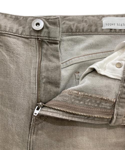 upper hights（アッパーハイツ）upper hights (アッパーハイツ) コットンストレッチ ミッドライズ テーパード デニムパンツ ブラウン サイズ:25の古着・服飾アイテム