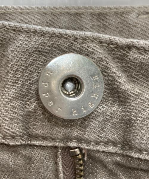 upper hights（アッパーハイツ）upper hights (アッパーハイツ) コットンストレッチ ミッドライズ テーパード デニムパンツ ブラウン サイズ:25の古着・服飾アイテム