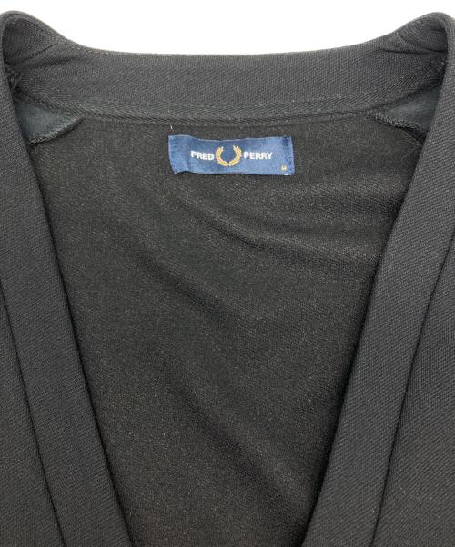 FRED PERRY（フレッドペリー）FRED PERRY (フレッドペリー) VELOUR PANEL TRICOT CARDIGAN ブラック サイズ:Ⅿの古着・服飾アイテム