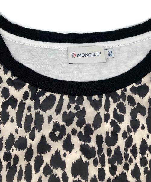 MONCLER（モンクレール）MONCLER (モンクレール) レオパード柄カットソー ベージュ×ブラック サイズ:ＸＳの古着・服飾アイテム