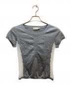 MONCLERモンクレール）の古着「切替カットソー」｜グレー×ホワイト