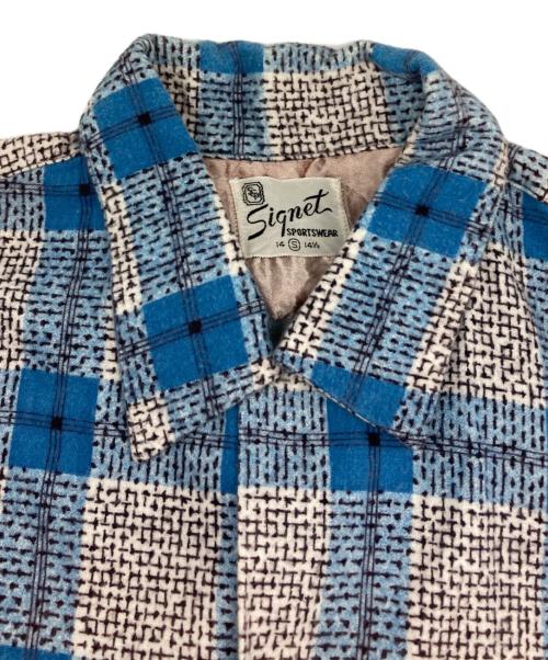 signet sportswear（シグネット スポーツウェア）signet sportswear (シグネット スポーツウェア) チェックシャツ ブルー サイズ:Ｓの古着・服飾アイテム