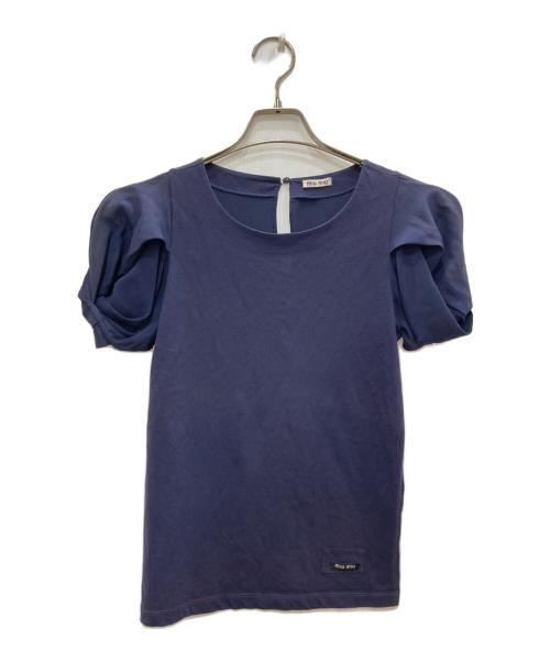 MIU MIU（ミュウミュウ）MIU MIU (ミュウミュウ) 切替ブラウス ネイビー サイズ:ＸＳの古着・服飾アイテム