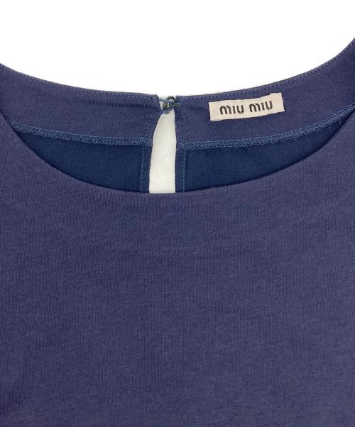 MIU MIU（ミュウミュウ）MIU MIU (ミュウミュウ) 切替ブラウス ネイビー サイズ:ＸＳの古着・服飾アイテム