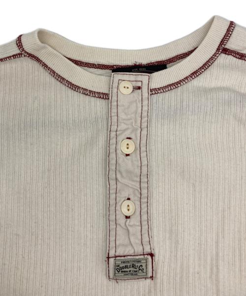 RRL（ダブルアールエル）RRL (ダブルアールエル) ヘンリーネックカットソー ホワイト×レッド サイズ:Ｓの古着・服飾アイテム