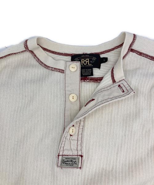RRL（ダブルアールエル）RRL (ダブルアールエル) ヘンリーネックカットソー ホワイト×レッド サイズ:Ｓの古着・服飾アイテム