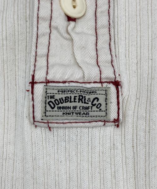 RRL（ダブルアールエル）RRL (ダブルアールエル) ヘンリーネックカットソー ホワイト×レッド サイズ:Ｓの古着・服飾アイテム