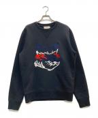 maison kitsuneメゾンキツネ）の古着「刺繍スウェット」｜ブラック