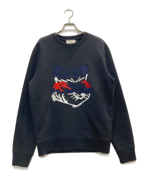 maison kitsune（メゾンキツネ）maison kitsune (メゾンキツネ) 刺繍スウェット ブラック サイズ:Ｍの古着・服飾アイテム