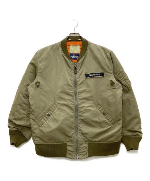 stussy（ステューシー）stussy (ステューシー) MA-1フライトジャケット カーキ サイズ:Ｍの古着・服飾アイテム