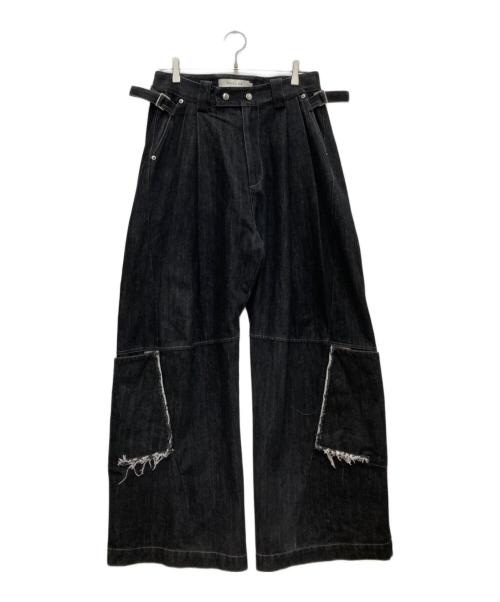 NULLUS（ヌールス）NULLUS (ヌールス) wide denim pants/ワイド　デニム　パンツ ブラック サイズ:2の古着・服飾アイテム