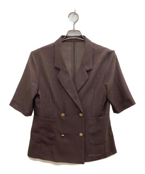 COLLAGE GALLARDAGALANTE（コラージュ ガリャルダガランテ）COLLAGE GALLARDAGALANTE (コラージュ ガリャルダガランテ) 半袖メッシュジャケット ブラウン サイズ:Fの古着・服飾アイテム