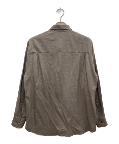 AURALEE（オーラリー）AURALEE (オーラリー) SUPER LIGHT WOOL SHIRT/スーパー ライト ウール シャツ ブラウン サイズ:3の古着・服飾アイテム