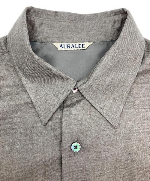 AURALEE（オーラリー）AURALEE (オーラリー) SUPER LIGHT WOOL SHIRT/スーパー ライト ウール シャツ ブラウン サイズ:3の古着・服飾アイテム