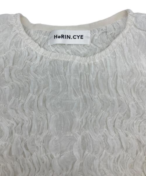 HeRIN.CYE（ヘリンドットサイ）HeRIN.CYE (ヘリンドットサイ) Square shirring tops/スクエア シャーリング トップス ホワイト サイズ:FREEの古着・服飾アイテム