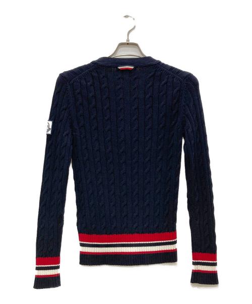 MONCLER GAMME BLEU（モンクレール ガム ブルー）MONCLER GAMME BLEU (モンクレール ガム ブルー) コットンカーディガン ネイビー×レッド サイズ:ＸＳの古着・服飾アイテム