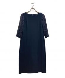 UNTITLED（アンタイトル）の古着「袖レースドレスワンピース」｜ネイビー