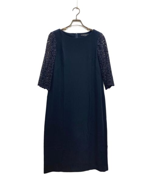 UNTITLED（アンタイトル）UNTITLED (アンタイトル) 袖レースドレスワンピース ネイビー サイズ:１の古着・服飾アイテム
