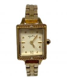 agete（アガット）の古着「スクエア型腕時計」｜アイボリー