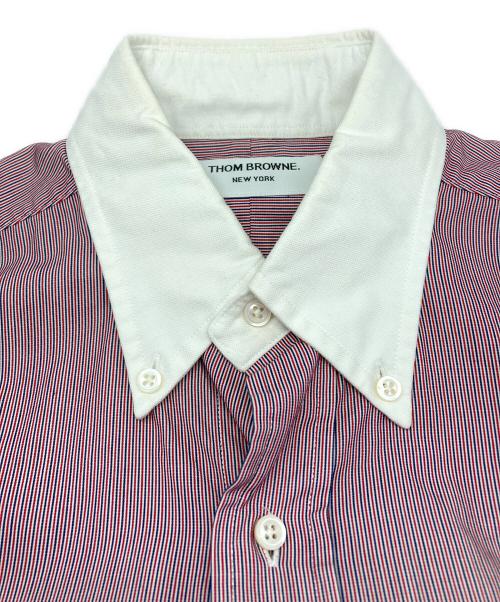 Thom Browne（トムブラウン）Thom Browne (トムブラウン) クレリックシャツ レッド×ホワイト サイズ:1の古着・服飾アイテム