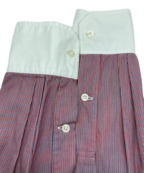 Thom Browne（トムブラウン）Thom Browne (トムブラウン) クレリックシャツ レッド×ホワイト サイズ:1の古着・服飾アイテム