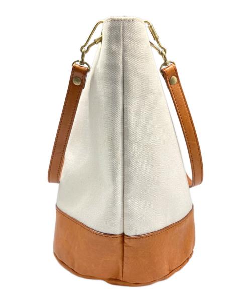 SOTO（ソト）SOTO (ソト) キャンバス × レザー 2wayトートバッグ ベージュの古着・服飾アイテム