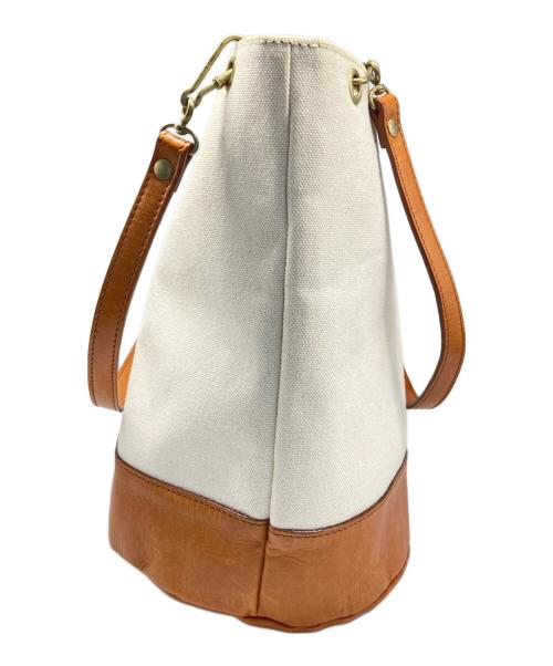 SOTO（ソト）SOTO (ソト) キャンバス × レザー 2wayトートバッグ ベージュの古着・服飾アイテム