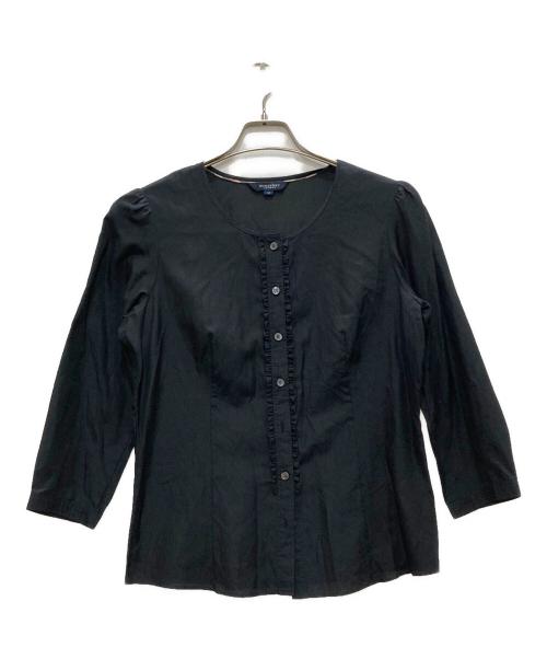 BURBERRY LONDON（バーバリーロンドン）BURBERRY LONDON (バーバリーロンドン) フリル長袖ブラウス ブラック サイズ:40の古着・服飾アイテム