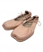 Simone Rochaシモーネ ロシャ）の古着「エナメルスクエアトゥフラットシューズ」｜ピンク