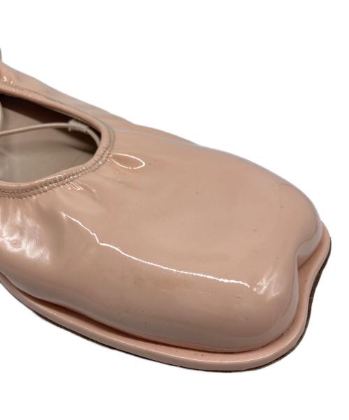 Simone Rocha（シモーネ ロシャ）Simone Rocha (シモーネ ロシャ) エナメルスクエアトゥフラットシューズ ピンク サイズ:41の古着・服飾アイテム