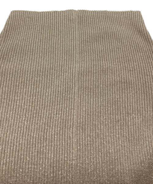 Mila Owen（ミラオーウェン）Mila Owen (ミラオーウェン) オフショルダーロングリブニットワンピース ベージュ サイズ:０の古着・服飾アイテム