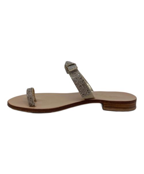 Capri（カプリ）Capri (カプリ) ラインストーンサンダル ベージュ サイズ:36の古着・服飾アイテム