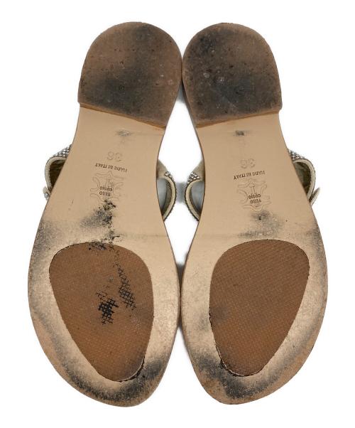 Capri（カプリ）Capri (カプリ) ラインストーンサンダル ベージュ サイズ:36の古着・服飾アイテム