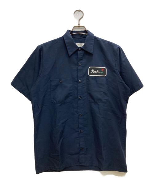 peels（ピールズ）peels (ピールズ) ショートスリーブ ワーク シャツ ネイビー サイズ:Ｍの古着・服飾アイテム