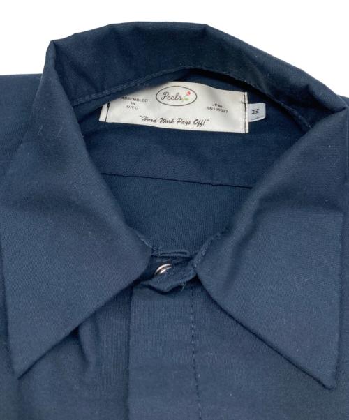 peels（ピールズ）peels (ピールズ) ショートスリーブ ワーク シャツ ネイビー サイズ:Ｍの古着・服飾アイテム