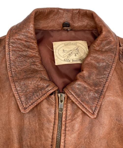 GARIBALDI（ガリバルディ）GARIBALDI (ガリバルディ) レザーフライトジャケット ブラウン サイズ:Ｌの古着・服飾アイテム