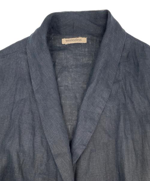 fog linen work（フォグリネンワーク）fog linen work (フォグリネンワーク) weekdays リネンロングボレロ ネイビー サイズ:Freeの古着・服飾アイテム