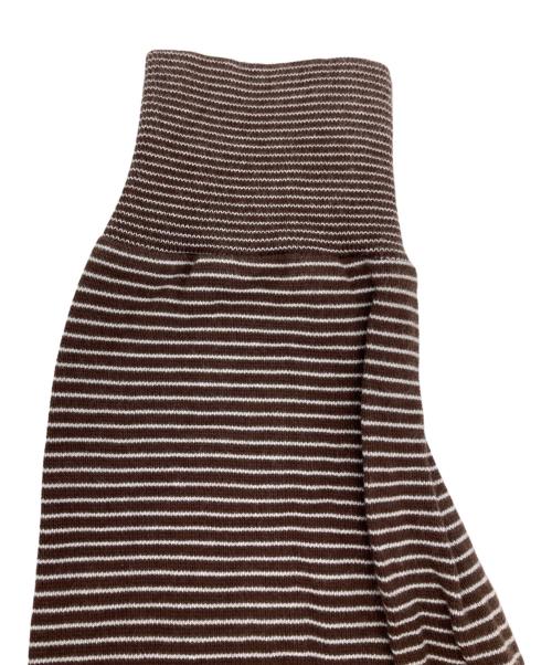 PHIGVEL MAKERS & Co.（フィグベルマーカーズ）PHIGVEL MAKERS & Co. (フィグベルマーカーズ) RASCHEL BORDER LONG SLEEVE POLO/ラッセルボーダーロングスリーブポロ ブラウン×ホワイト サイズ:2の古着・服飾アイテム