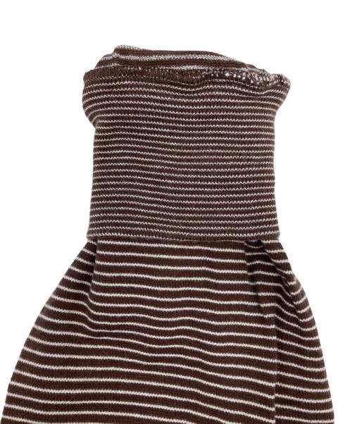 PHIGVEL MAKERS & Co.（フィグベルマーカーズ）PHIGVEL MAKERS & Co. (フィグベルマーカーズ) RASCHEL BORDER LONG SLEEVE POLO/ラッセルボーダーロングスリーブポロ ブラウン×ホワイト サイズ:2の古着・服飾アイテム