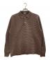 PHIGVEL MAKERS & Co.（フィグベルマーカーズ）の古着「RASCHEL BORDER LONG SLEEVE POLO/ラッセルボーダーロングスリーブポロ」｜ブラウン×ホワイト