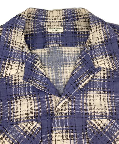 PHIGVEL MAKERS & Co.（フィグベルマーカーズ）PHIGVEL MAKERS & Co. (フィグベルマーカーズ) PRINT OMBRE OPEN CALLAR LS SHIRT/プリントオンブレオープンカラーLSシャツ ブルー×ホワイト サイズ:3の古着・服飾アイテム