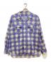 PHIGVEL MAKERS & Co.（フィグベルマーカーズ）の古着「PRINT OMBRE OPEN CALLAR LS SHIRT/プリントオンブレオープンカラーLSシャツ」｜ブルー×ホワイト