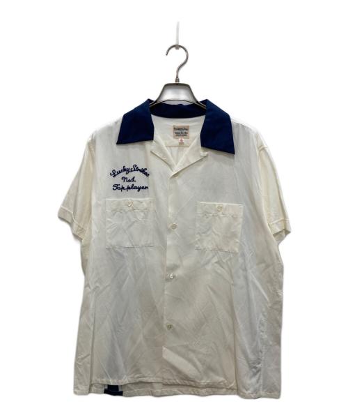 Pherrow's（フェローズ）PHERROW'S (フェローズ) ボーリングシャツ ホワイト×ネイビー サイズ:XLの古着・服飾アイテム