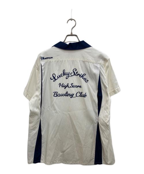 Pherrow's（フェローズ）PHERROW'S (フェローズ) ボーリングシャツ ホワイト×ネイビー サイズ:XLの古着・服飾アイテム