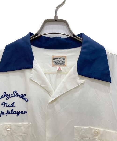 Pherrow's（フェローズ）PHERROW'S (フェローズ) ボーリングシャツ ホワイト×ネイビー サイズ:XLの古着・服飾アイテム