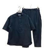 BEAUTY&YOUTHビューティーアンドユース）の古着「バンドカラーシャツ＆イージーパンツ セットアップ」｜グレー