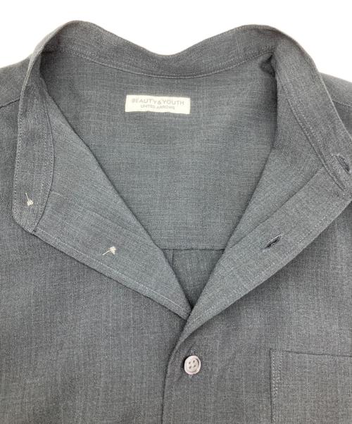 BEAUTY&YOUTH（ビューティーアンドユース）BEAUTY&YOUTH (ビューティーアンドユース) バンドカラーシャツ＆イージーパンツ セットアップ グレー サイズ:Mの古着・服飾アイテム