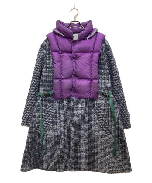 KOLOR（カラー）KOLOR (カラー) ダウンベストレイヤードテーラードコート ネイビー×パープル サイズ:1の古着・服飾アイテム