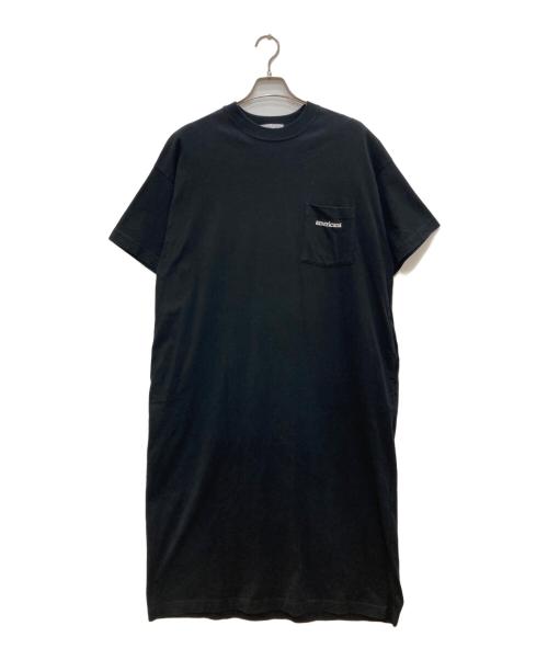 Americana（アメリカーナ）Americana (アメリカーナ) カットソーワンピース ブラック サイズ:Freeの古着・服飾アイテム